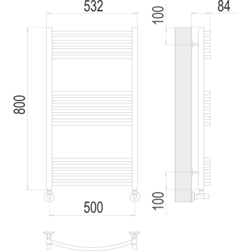 Полотенцесушитель водяной Terminus Классик П16 500*800
