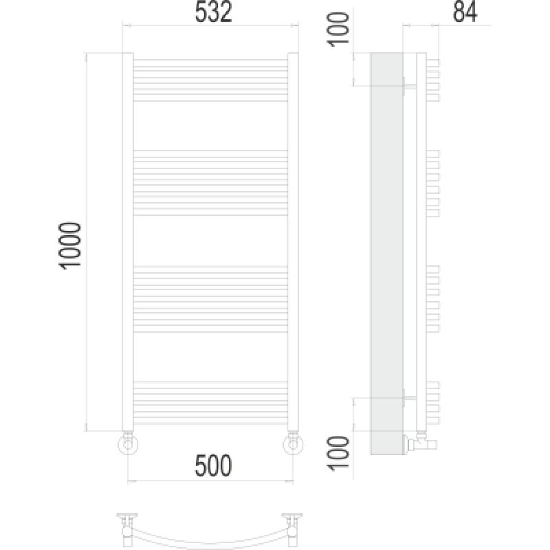 Полотенцесушитель водяной Terminus Классик П20 500*1000