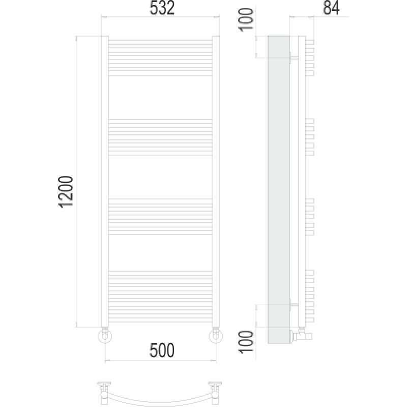 Полотенцесушитель водяной Terminus Классик П22 500*1200
