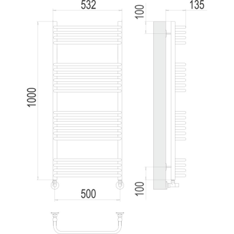 Полотенцесушитель водяной Terminus Стандарт П20 500*1000