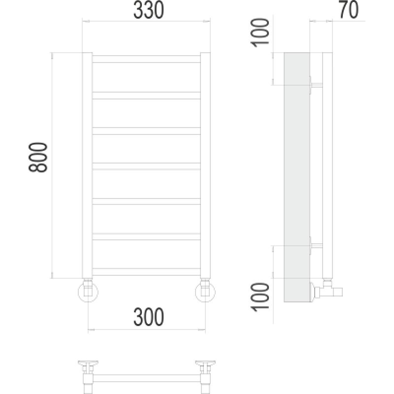 Полотенцесушитель водяной Terminus Контур П7 300*800