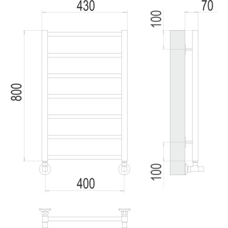 Полотенцесушитель водяной Terminus Контур П7 400*800