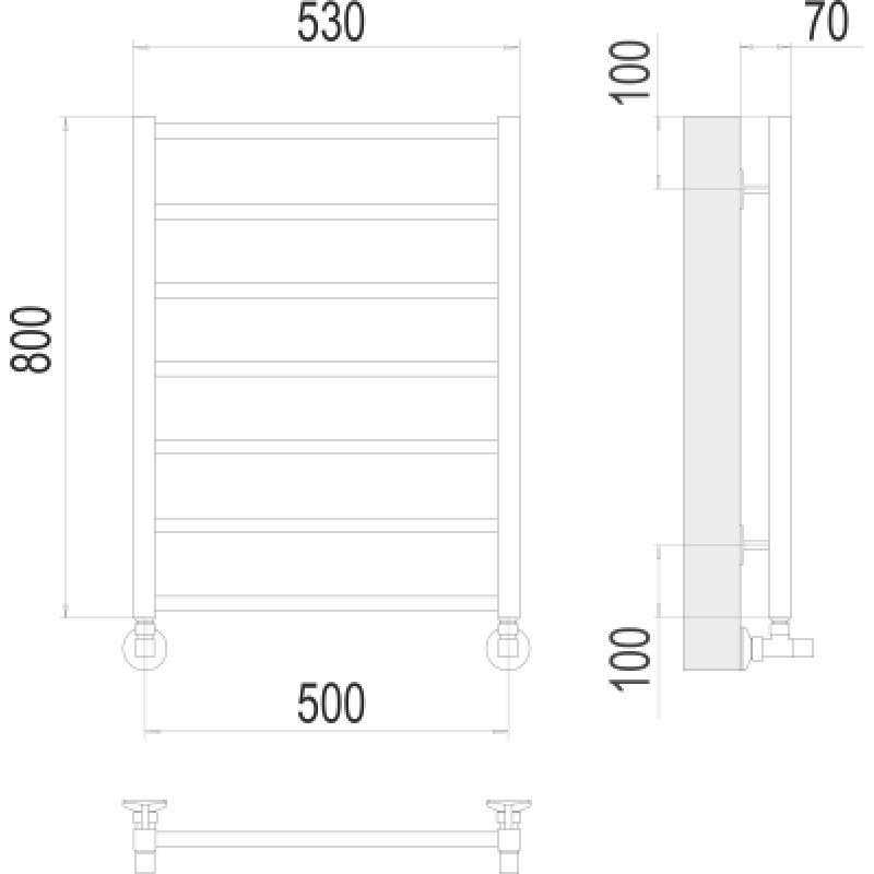 Полотенцесушитель водяной Terminus Контур П7 500*800