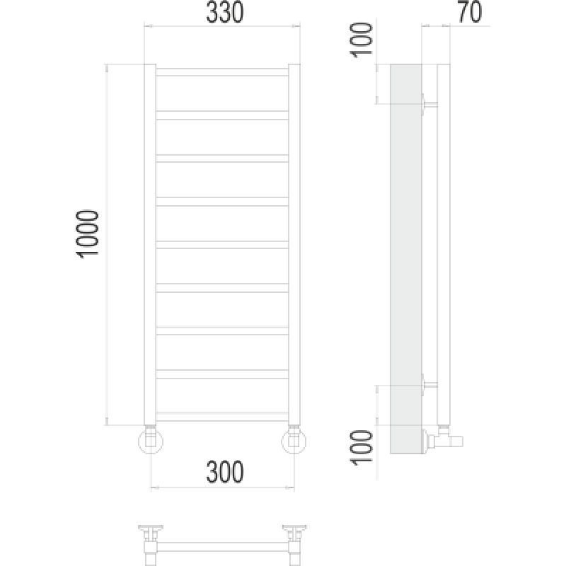 Полотенцесушитель водяной Terminus Контур П9 300*1000