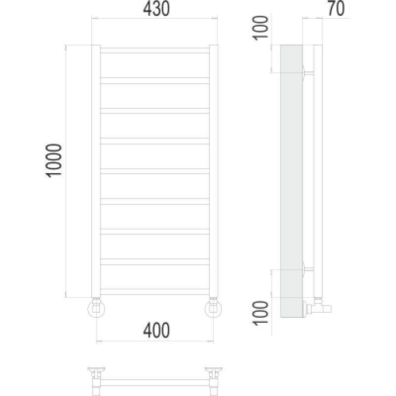 Полотенцесушитель водяной Terminus Контур П9 400*1000