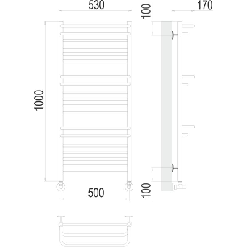 Полотенцесушитель водяной Terminus Орион П18 0 500x100