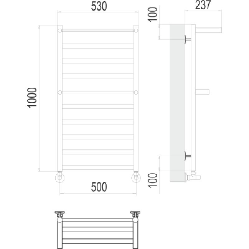 Полотенцесушитель водяной Terminus Хендрикс П10 0 500x100