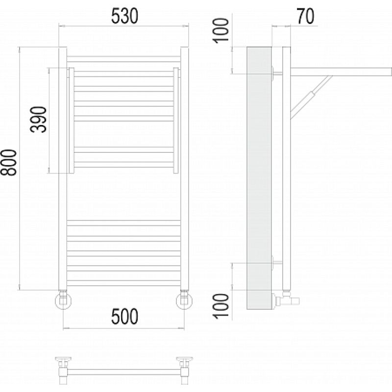 Полотенцесушитель водяной Terminus Валенсия П12 500*800