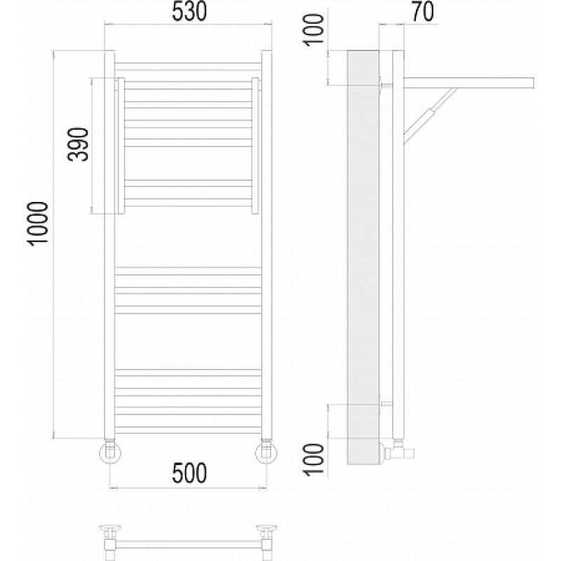 Полотенцесушитель водяной Terminus Валенсия П14 500*1000
