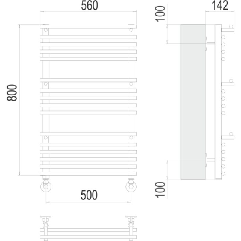 Полотенцесушитель водяной Terminus Вента Люкс П16 500х800