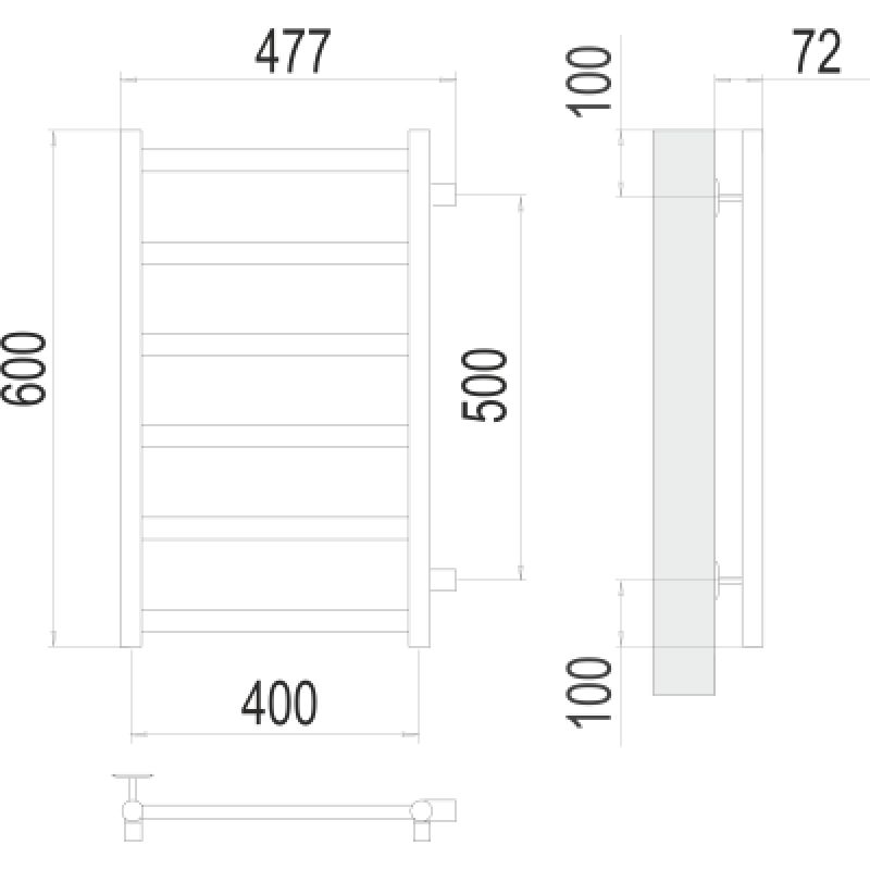 Полотенцесушитель водяной Terminus Аврора П8 500x800