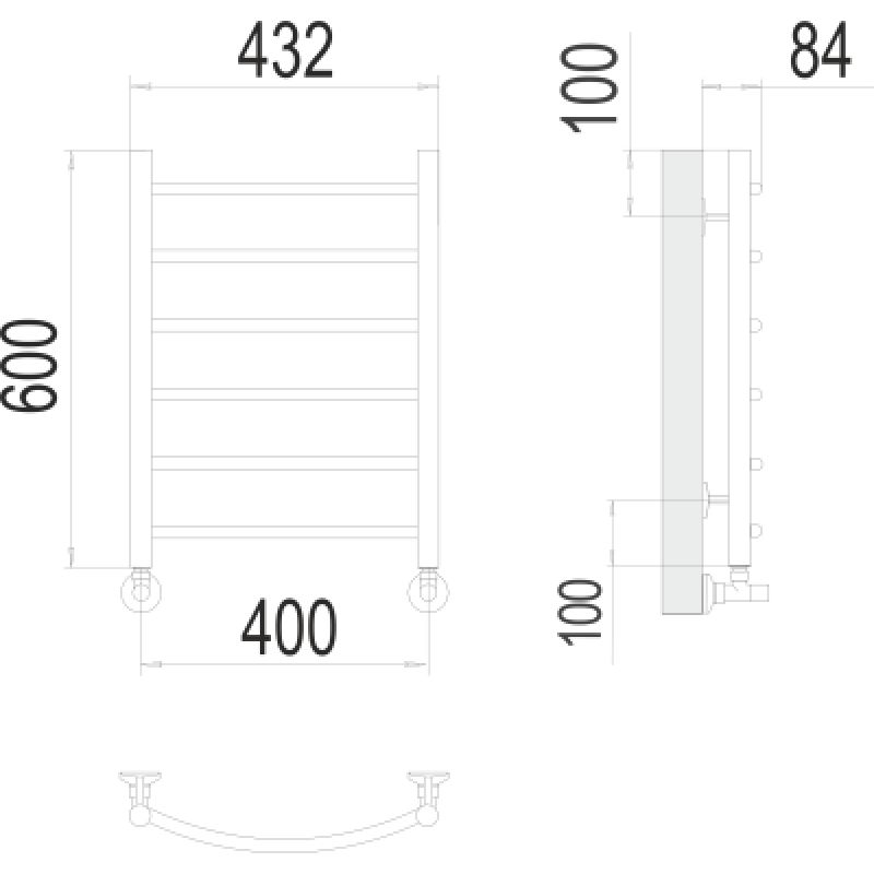 Полотенцесушитель водяной Terminus Классик П6 400x600