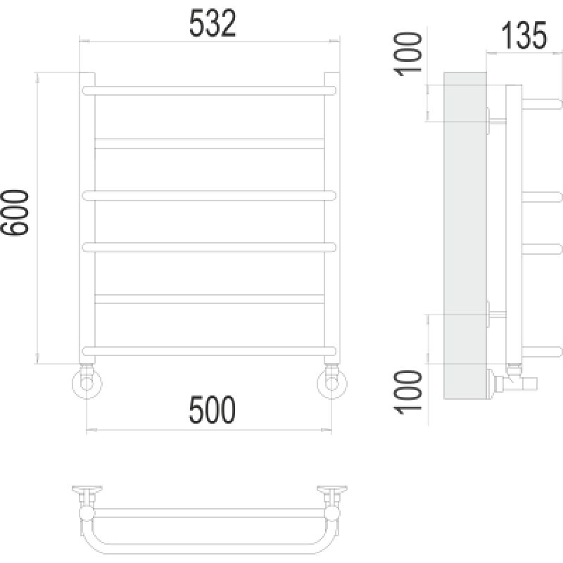 Полотенцесушитель водяной Terminus Евромикс П6 500x600