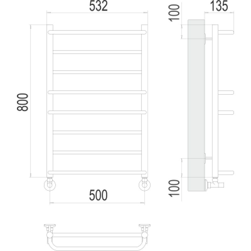 Полотенцесушитель водяной Terminus Евромикс П8 500x800