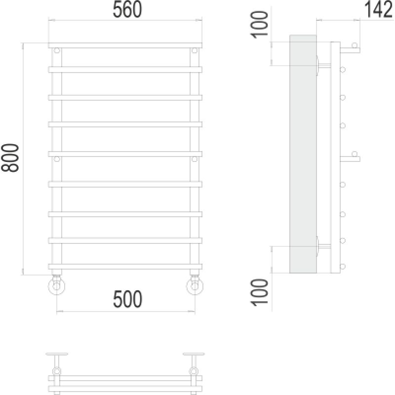 Полотенцесушитель водяной Terminus Вента П8 500x800