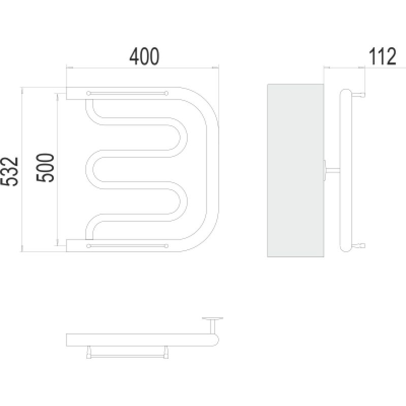 Полотенцесушитель водяной Terminus Фокстрот БШ 500x400