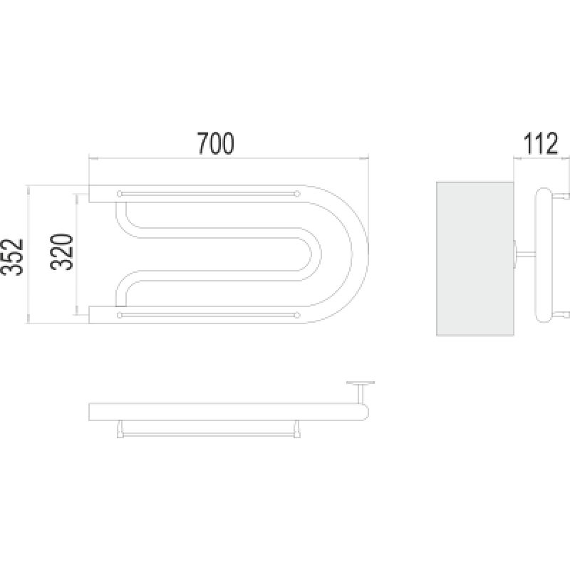 Полотенцесушитель водяной Terminus Фокстрот БШ 320x700