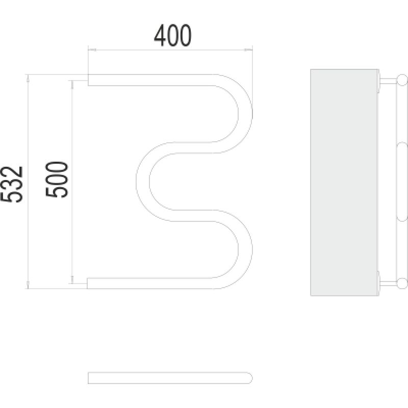Полотенцесушитель водяной Terminus M-образный БШ 500x400