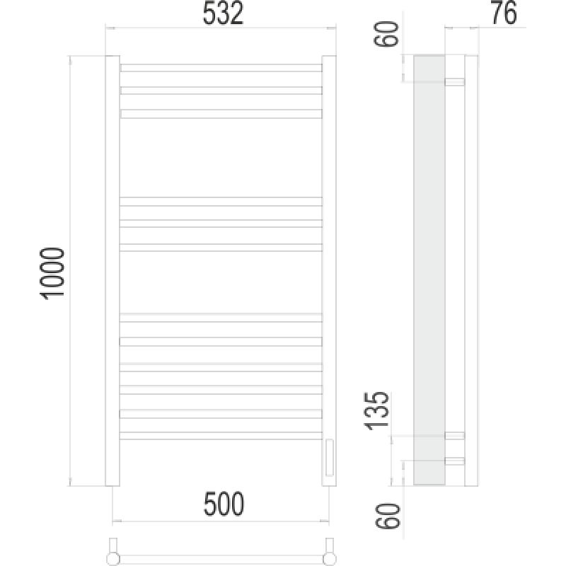 Полотенцесушитель электрический Terminus Аврора П12 50x100