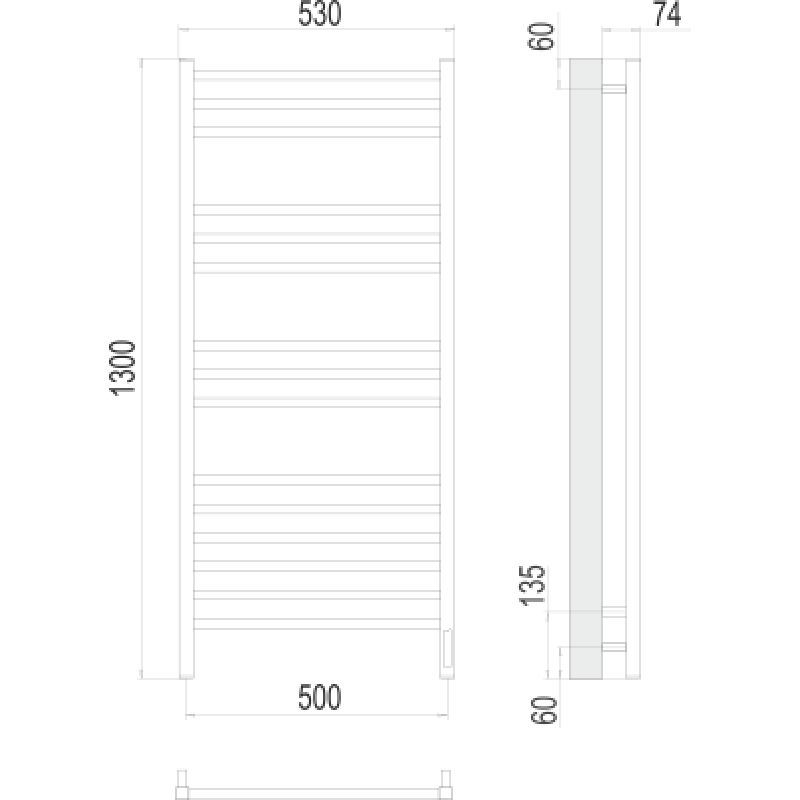 Полотенцесушитель электрический Terminus Ватикан П15 50x130, sensor quick touch