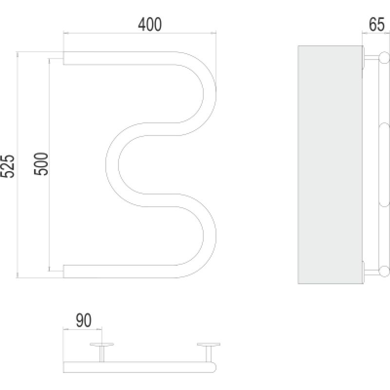 Полотенцесушитель электрический Terminus M-образный 400х500, ширина 40 см, высота 52.5 см, 4620768883903
