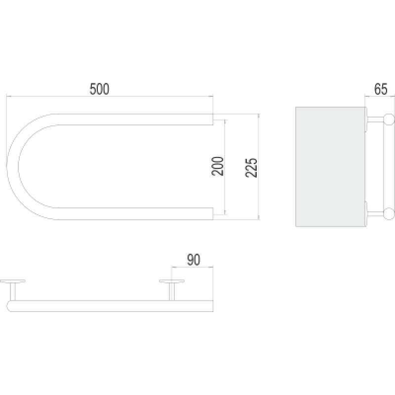 Полотенцесушитель электрический Terminus П-образный, 4620768883934, ширина 50 см, высота 20 см, подключение справа, цвет нержавеющая сталь