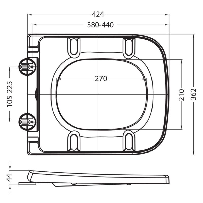 Сидение для унитаза с микролифтом из дюропласта, быстросьемное с металлическим креплением ART&MAX AM2032SC