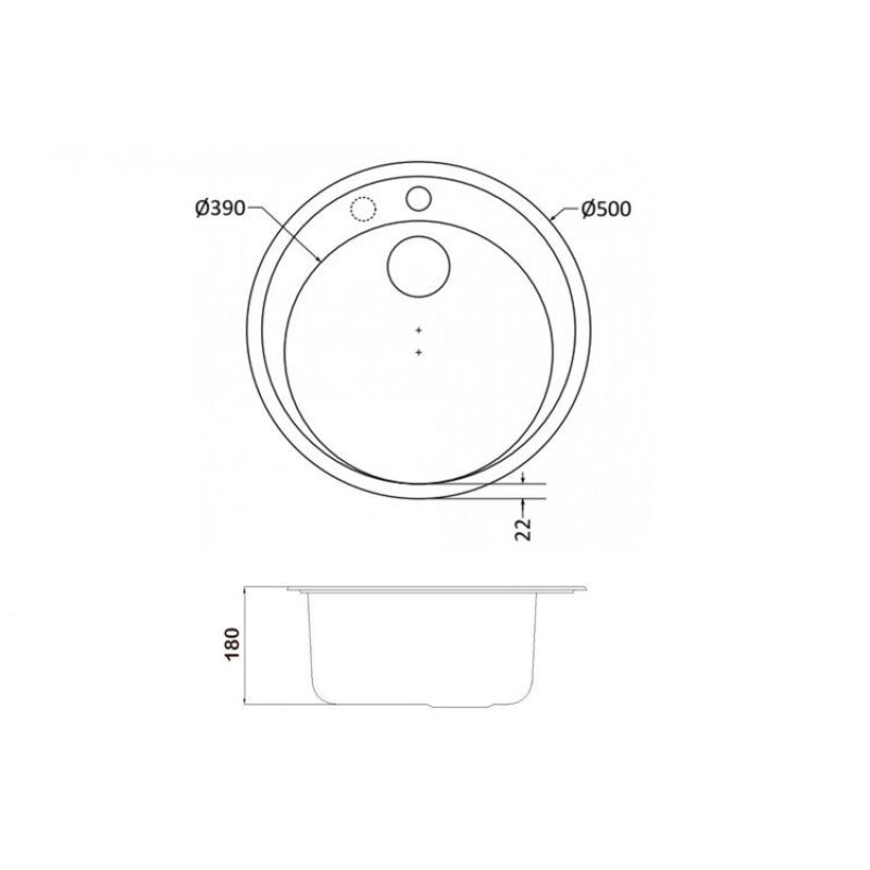Кухонная мойка ZorG Granit GR 500 BLACK BRONZE Черный / Бронза