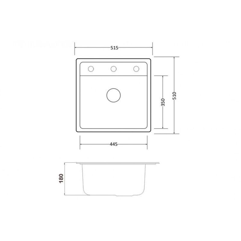 Кухонная мойка ZorG Granit GR 515 BLACK BRONZE Черный / Бронза