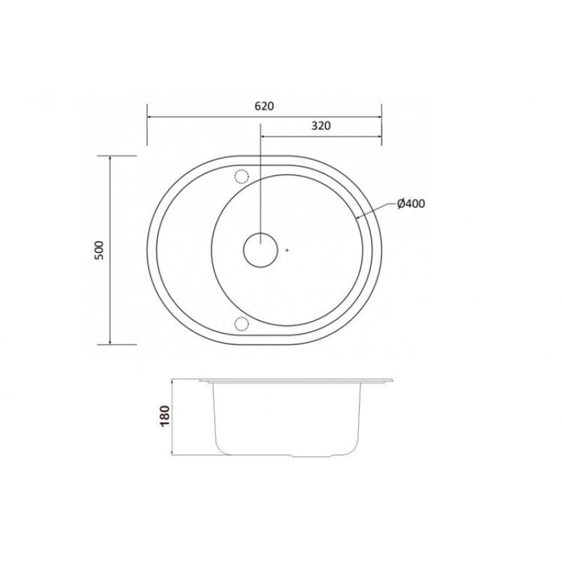 Кухонная мойка ZorG Granit GR 620 BLACK BRONZE Черный / Бронза