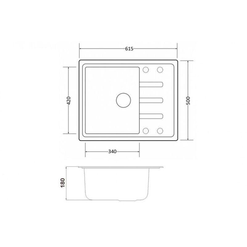 Кухонная мойка ZorG Granit GR 615 BLACK BRONZE Черный Бронза