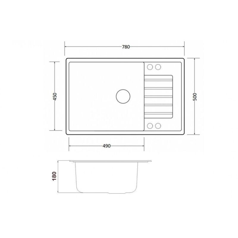 Кухонная мойка ZorG Granit GR 780 BLACK BRONZE Черный / Бронза