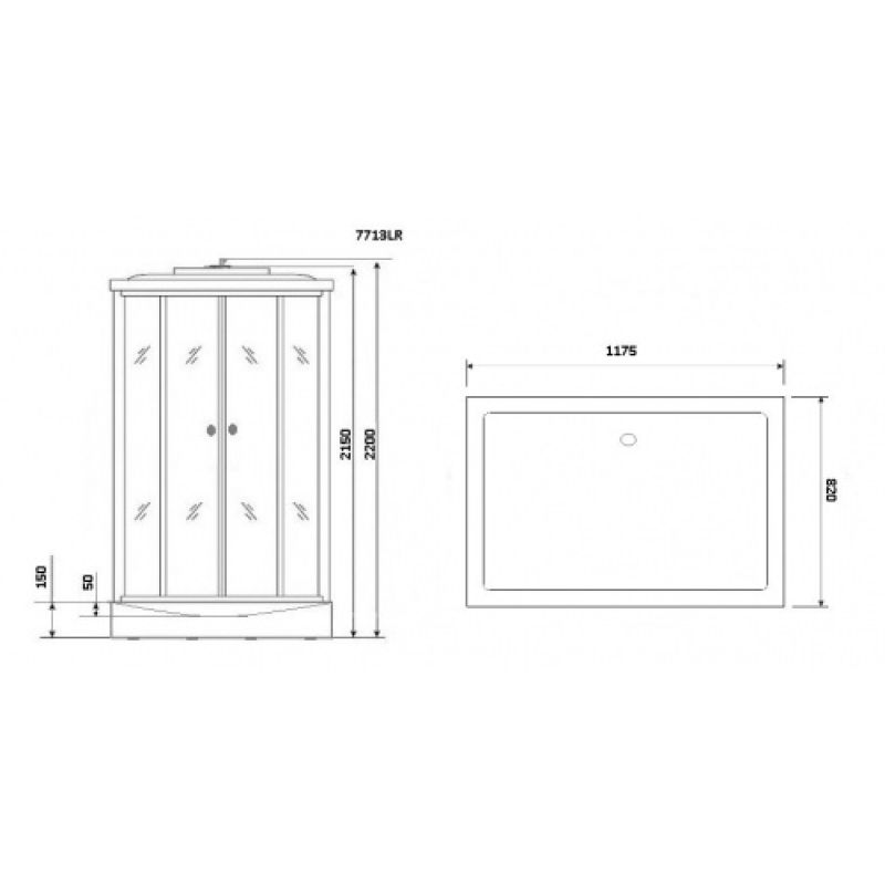 Душевая кабина NIAGARA LUXE NG-7713WR (820x1200х2150) низкий поддон стенки БЕЛЫЕ 5 мест