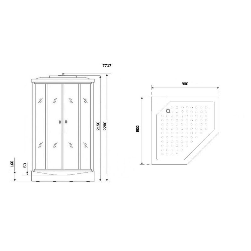 Душевая кабина NIAGARA LUXE NG-7717WD (1000x1000х2150) низкий поддон стенки ДЕРЕВЯННЫЕ 6 места