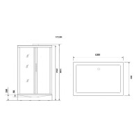 Душевая кабина NIAGARA LUXE NG-7711GBK (900x1200х2100) низкий поддон стенки ЗОЛОТО БЕЗ КРЫШИ 5 мест