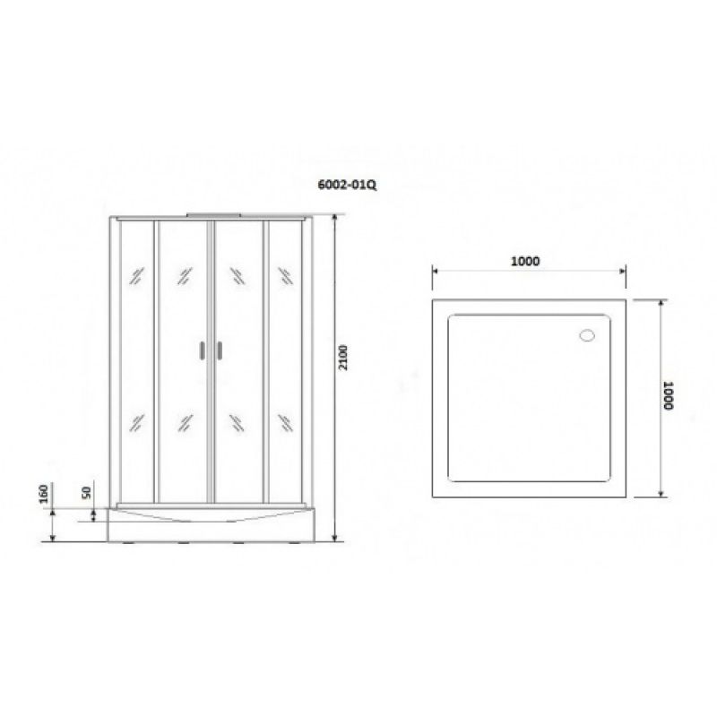 Душевая кабина NIAGARA PREMIUM NG-6002-01Q (1000х1000х2100) низкий поддон(16 см) стекло ПРОЗРАЧНОЕ, 4 места