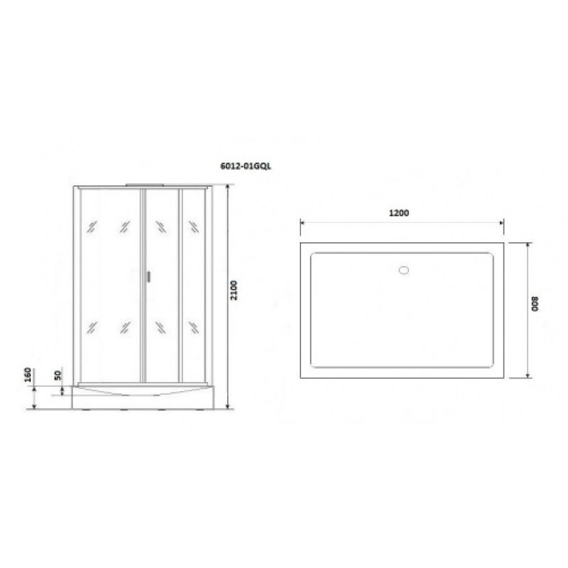 Душевая кабина NIAGARA PREMIUM NG-6012-01GQL (1200х800х2100) низкий поддон(16 см) стекло ПРОЗРАЧНОЕ, 5 мест