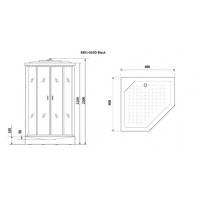 Душевая кабина NIAGARA PREMIUM NG-6901-01GD BLACK (900х900х2200) низкий поддон(16см) стекло ТОНИРОВАННОЕ, 4 места