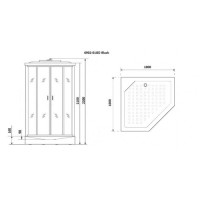 Душевая кабина NIAGARA PREMIUM NG-6902-01G BLACK (1000х1000х2100) низкий поддон(16см) стекло ТОНИРОВАННОЕ, 4 места
