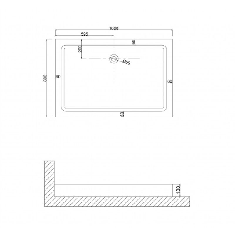 Душевой поддон Niagara NG-100-80Q (100*80*13) прямоугольный