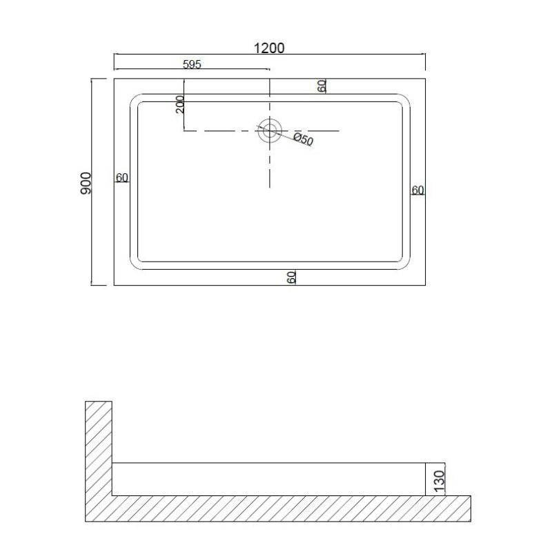 Душевой поддон Niagara NG-120-90Q (120*90*13) прямоугольный