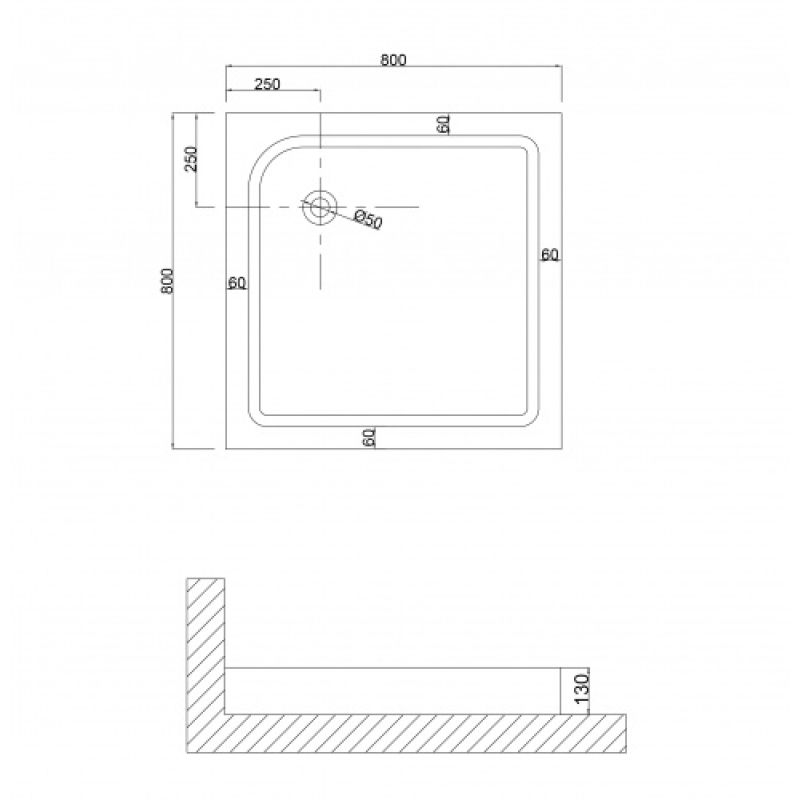 Душевой поддон Niagara NG-80-80Q (80*80*13) квадрат
