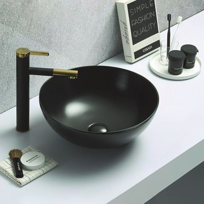 Раковина Art&Max, AM-104-MB, 42 см, фаянс, цвет черный матовый