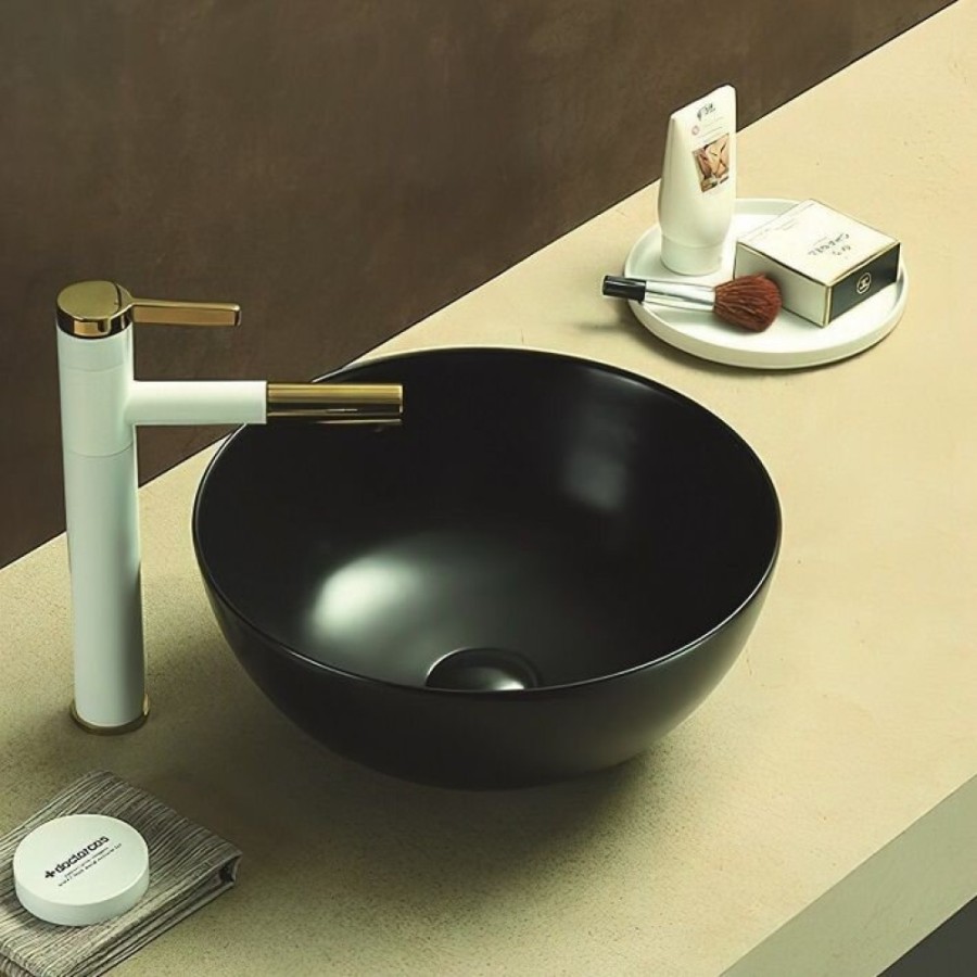 Раковина Art&Max, AM-107-MB, 35 см, фаянс, цвет черный матовый