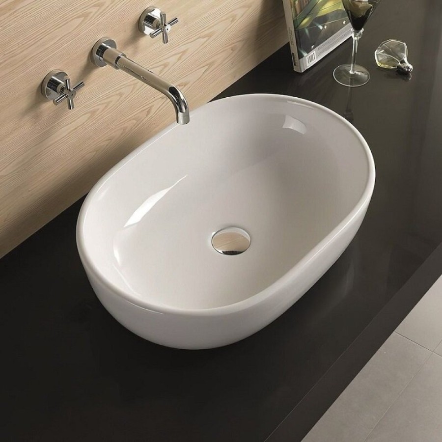 Раковина Art&Max, AM-5006, 59 см, фаянс, цвет белый