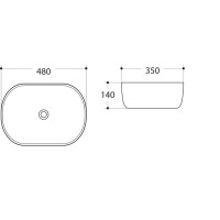 Раковина Art&Max, AM-5006-X, 48 см, фаянс, цвет белый