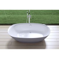Ванна акриловая Art&Max Elegant AM-527-1800-835, 180 x 83.5 см, слив-перелив и донный клапан в комплекте, белый