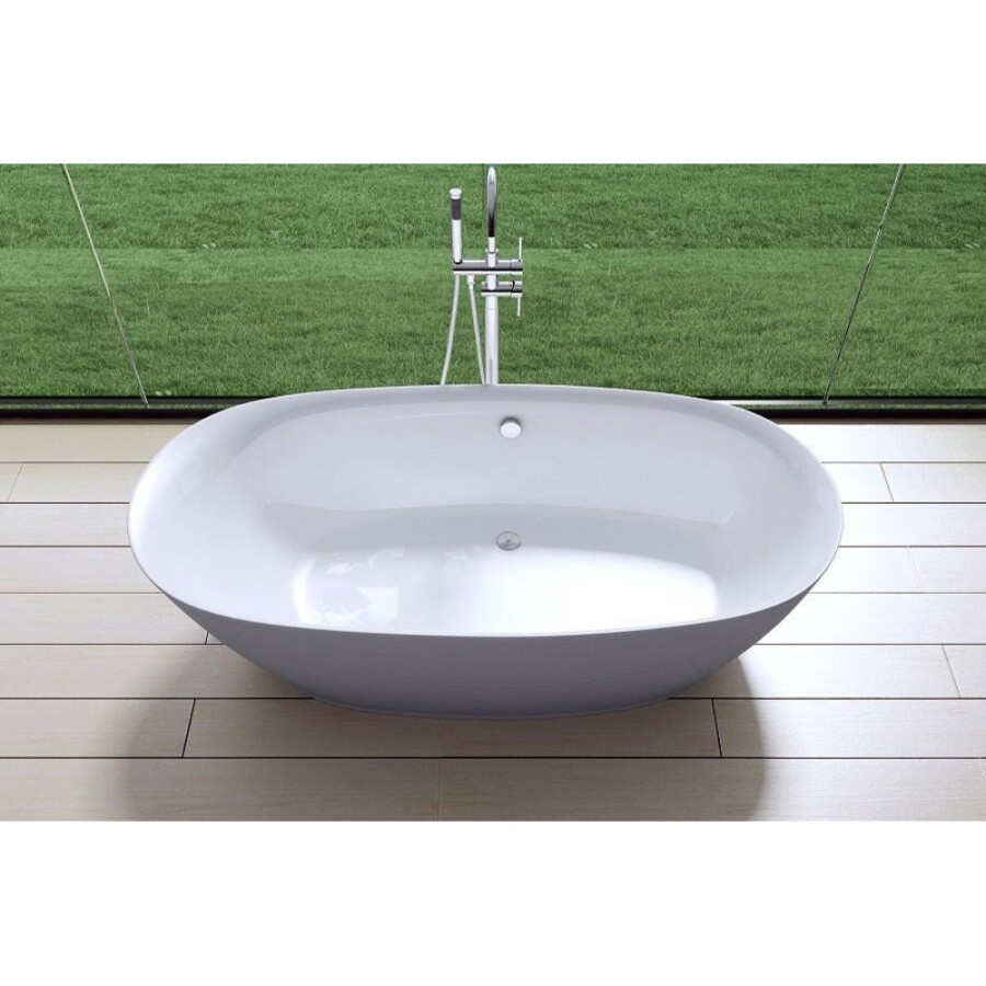 Ванна акриловая Art&Max Elegant AM-527-1800-835, 180 x 83.5 см, слив-перелив и донный клапан в комплекте, белый
