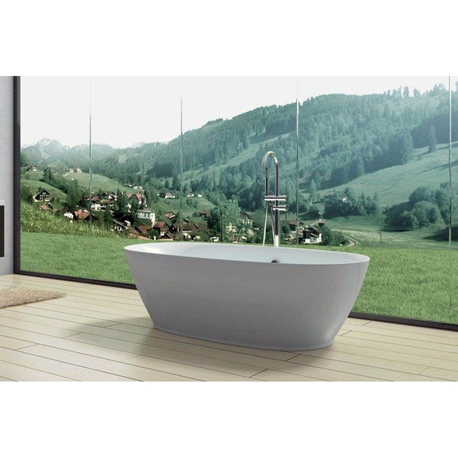 Ванна акриловая Art&Max Elegant AM-527-1800-835, 180 x 83.5 см, слив-перелив и донный клапан в комплекте, белый