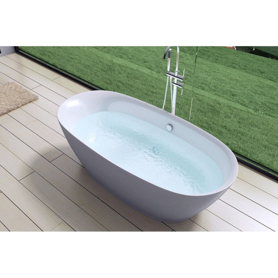 Ванна акриловая Art&Max Elegant AM-527-1800-835, 180 x 83.5 см, слив-перелив и донный клапан в комплекте, белый